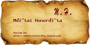 Mátai Honoráta névjegykártya